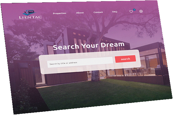 Best real estate website design template showing home page