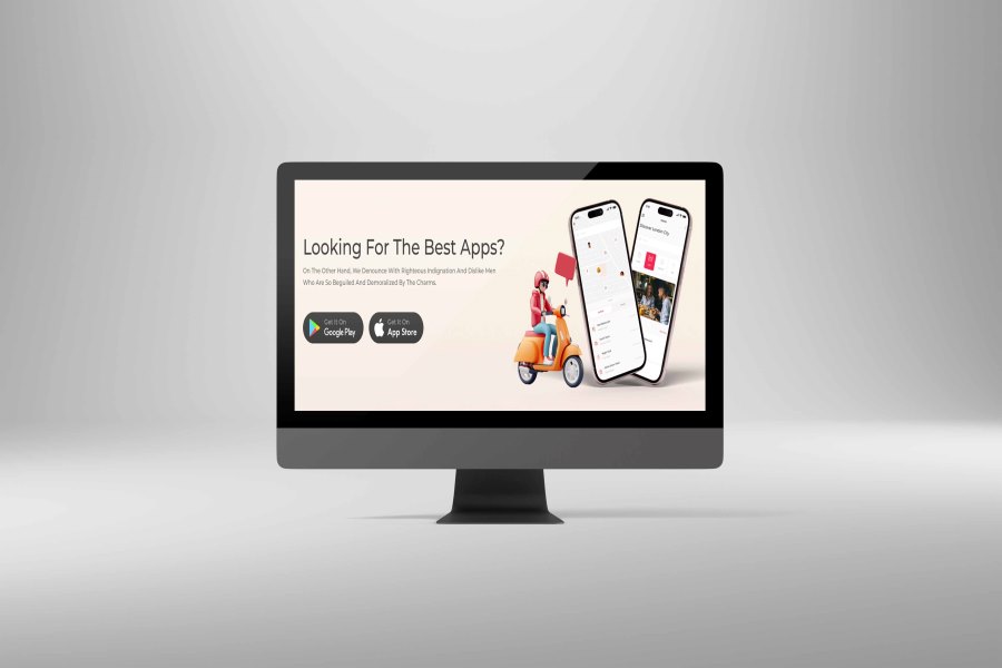 showing real estate website's app download page design