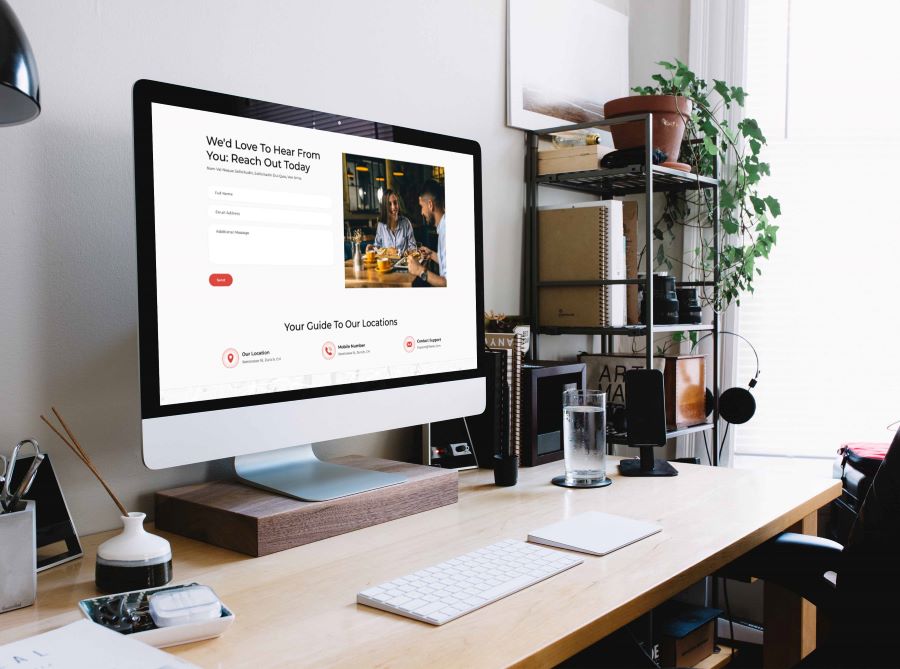 This image showing a template for real estate on the desktop screen